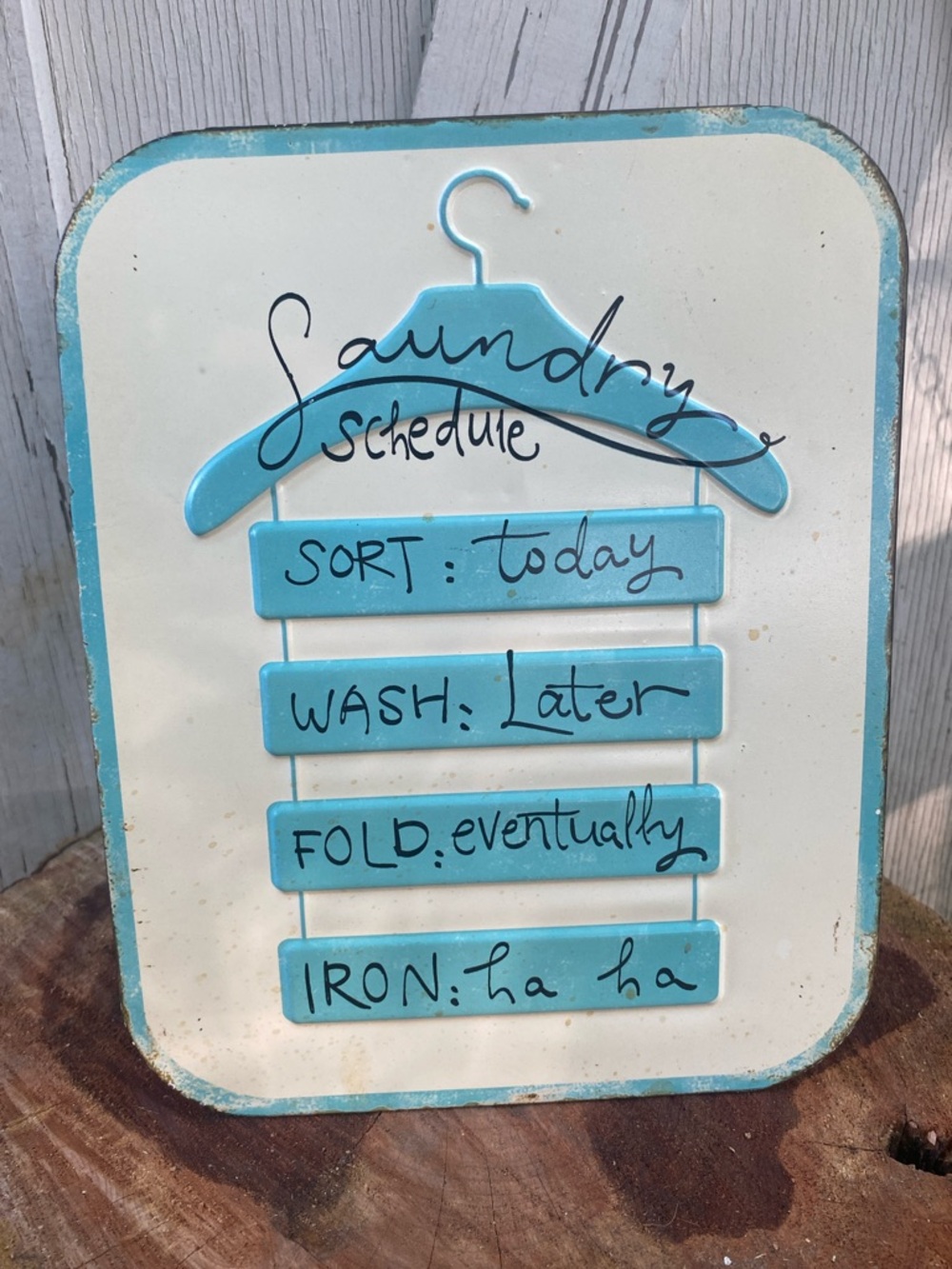 Laundry Schedule Wall Sign